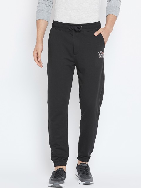 

Wear Your Mind Men Black Solid Regular-Fit Joggers