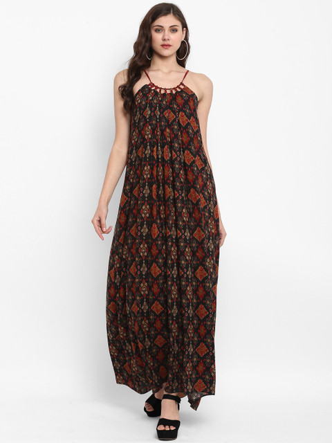

Taurus Women Black Printed Maxi Dress