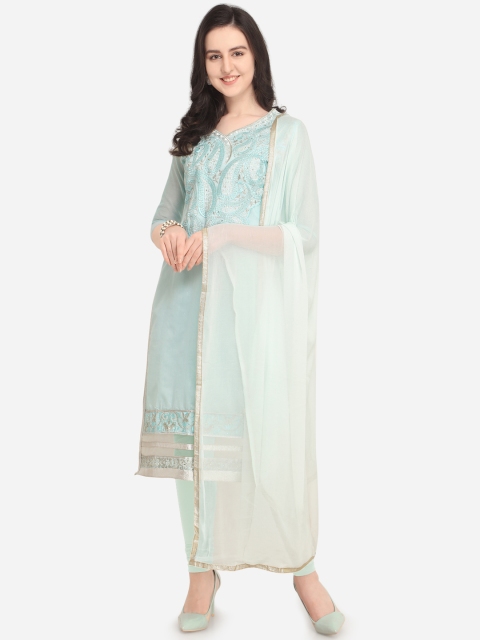 

Rajnandini Women Blue Unstitched Dress Material