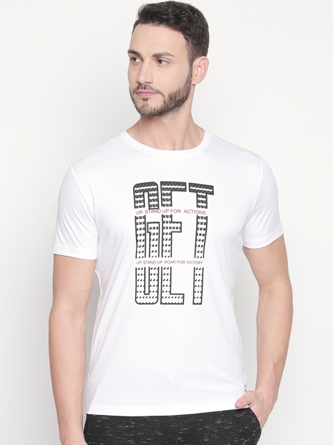 

Ajile by Pantaloons Men White Printed Slim Fit Round Neck T-shirt