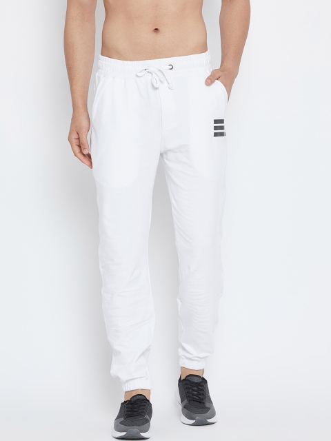 

Wear Your Mind Men White Solid Regular-Fit Joggers