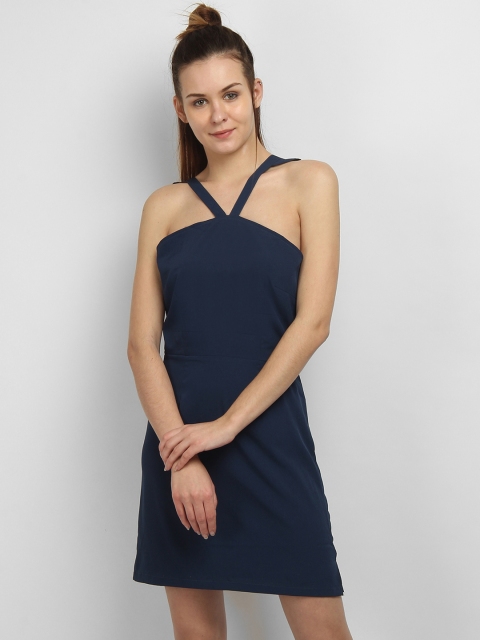 

LA LOFT Women Navy Blue Solid Sheath Dress