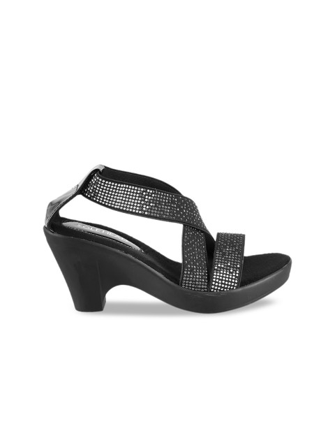 

SOLE HEAD Women Black Solid Heels