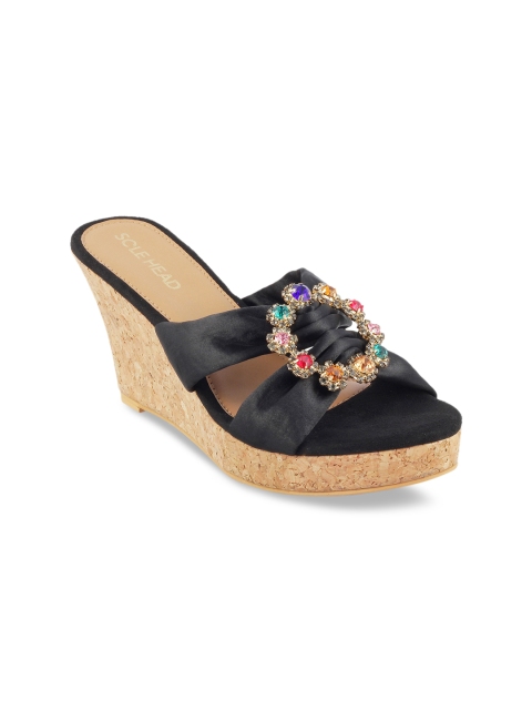 

SOLE HEAD Women Black Solid Heels