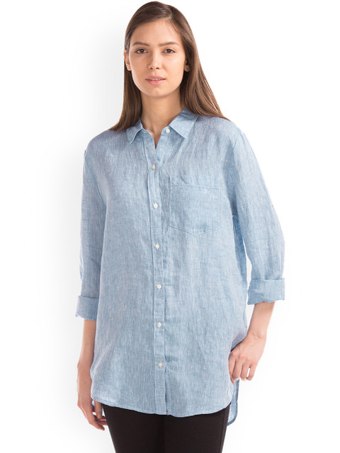 

GAP Women Blue Regular Fit Shirt