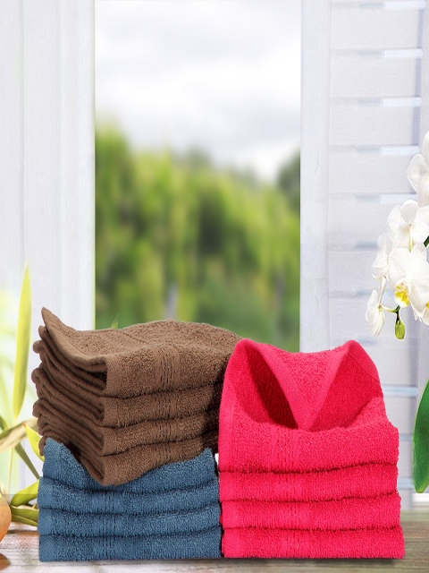 

BIANCA Set of 12 Solid 400 GSM Cotton Face Towels, Navy blue