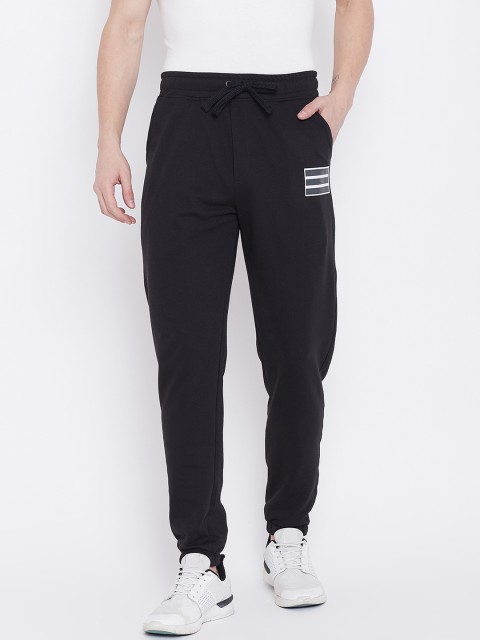 

Wear Your Mind Men Black Solid Regular-Fit Joggers