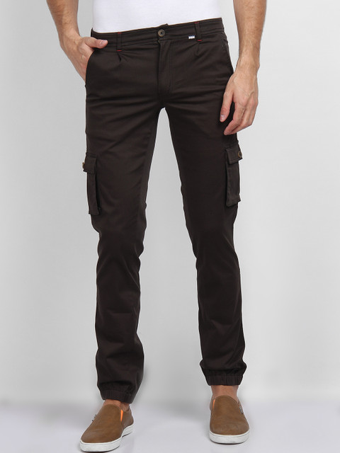 

LA LOFT Men Brown Regular Fit Solid Cargos
