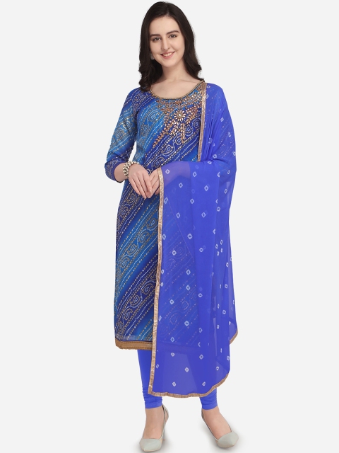 

Rajnandini Women Blue Unstitched Dress Material