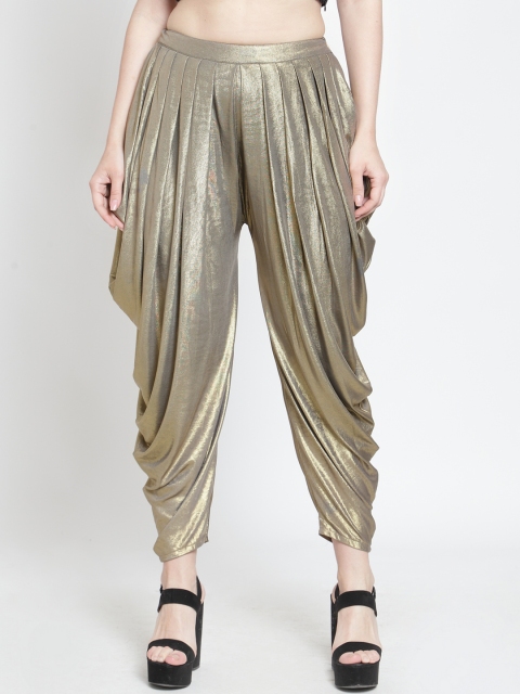 

Just Wow Women Gold-Toned Solid Dhoti Pants