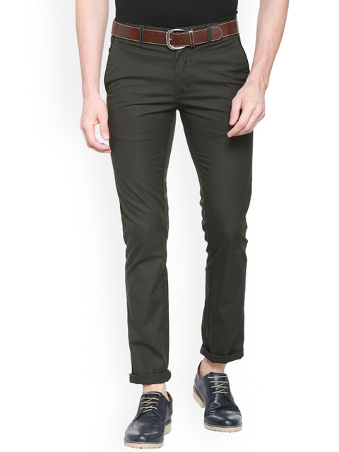 

V Dot Men Grey Slim Fit Solid Regular Trousers