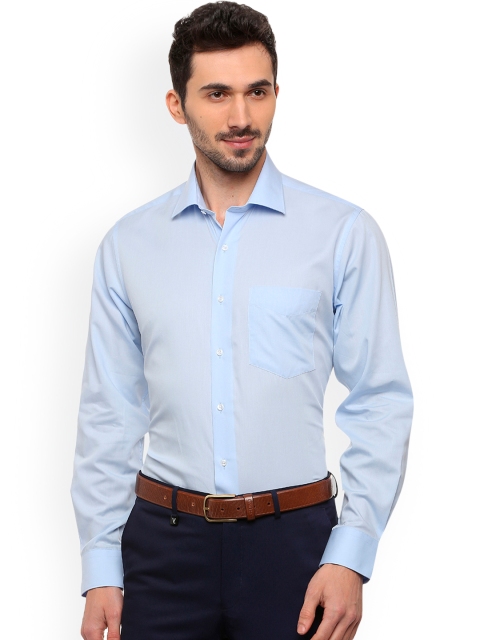 Van Heusen Men Blue Regular Fit Solid Formal Shirt