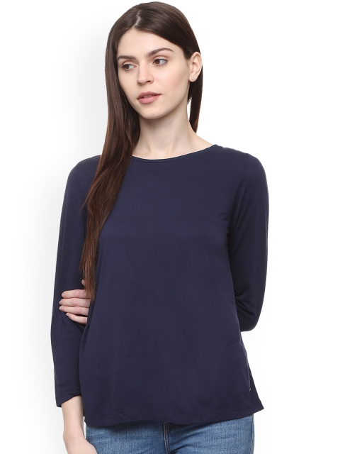 

Allen Solly Woman Women Navy Blue Solid A-Line Top