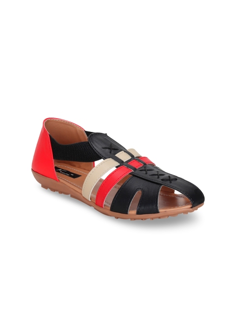 

Kielz Women Black Solid Open Toe Flats
