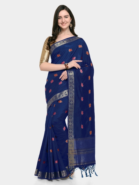 

Rajnandini Blue Silk Blend Woven Design Kanjeevaram Saree