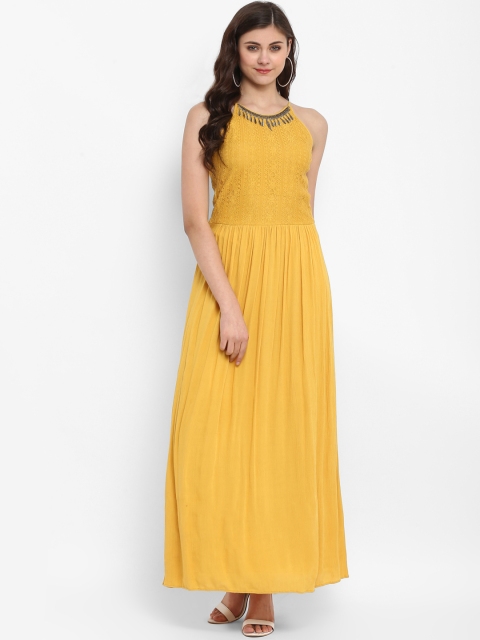 

Taurus Women Mustard Solid Maxi Dress