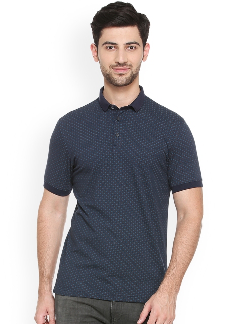 

Peter England Casuals Men Blue Printed Polo Collar T-shirt