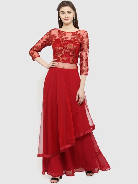 

Just Wow Maroon Ready to Wear Lehenga with Blouse