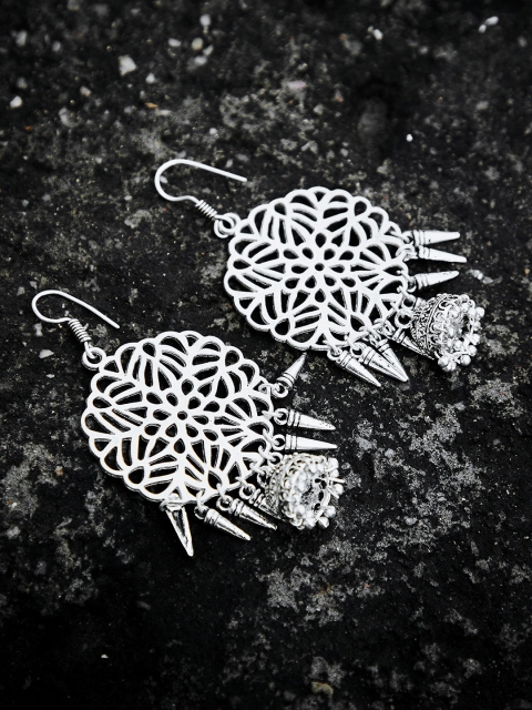 

ZeroKaata Silver-Toned Classic Drop Earrings