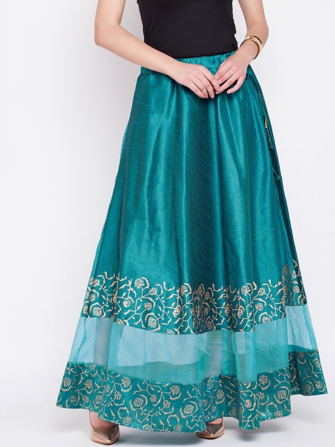 

Studio Rasa Women Teal Blue Solid A-Line Maxi Skirt