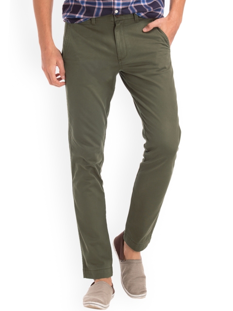 

GAP Men Olive Green Slim Fit Trousers