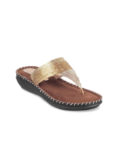 

SOLE HEAD Women Gold-Toned Solid Heels