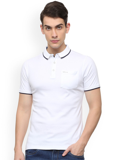 

Van Heusen Men White Solid Polo Collar T-shirt