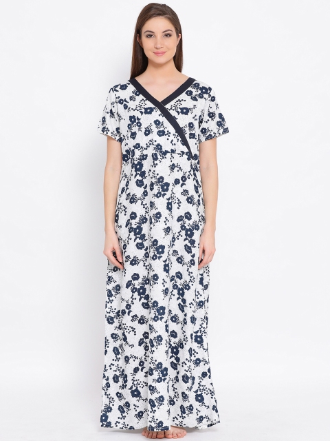 

Clovia Women White Printed Nightdress NS0846P18XL