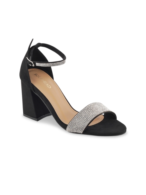 

SOLE HEAD Women Silver-Toned Solid Heels