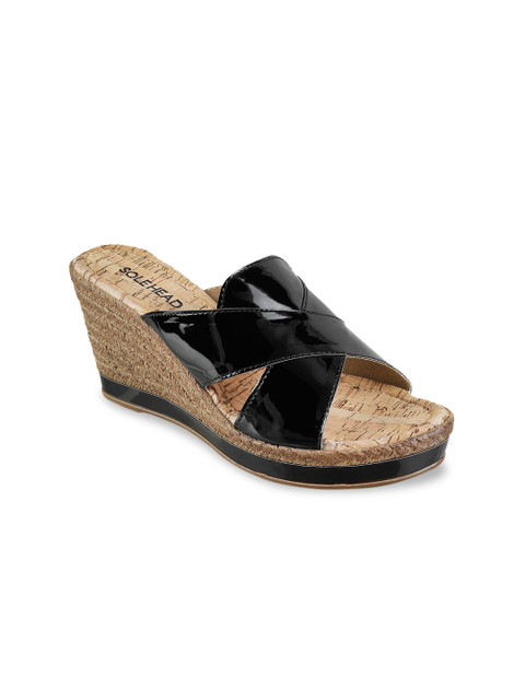 

SOLE HEAD Women Black Solid Sandals