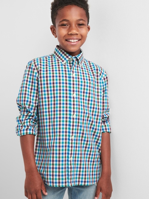 GAP Boys Green Button-Down Collar Shirt