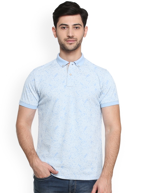 

Peter England Casuals Men Blue Printed Polo Collar T-shirt
