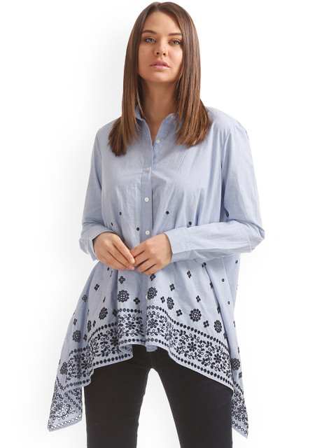 

GAP Women Blue Regular Fit Shirt