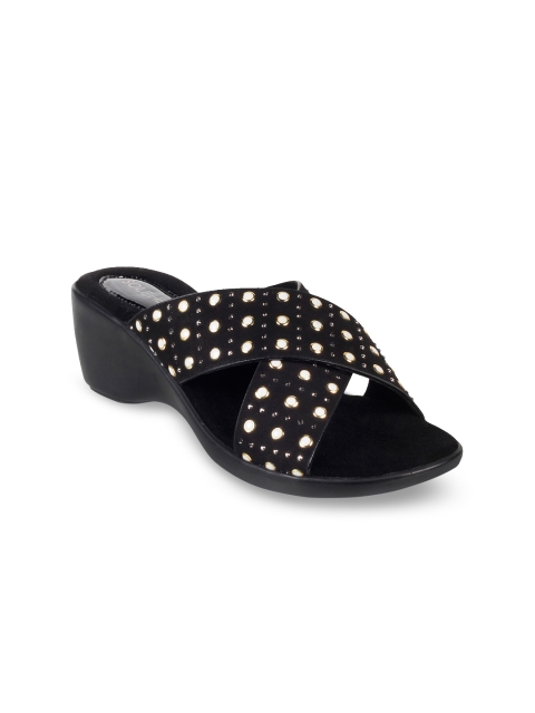 

SOLE HEAD Women Black Solid Heels