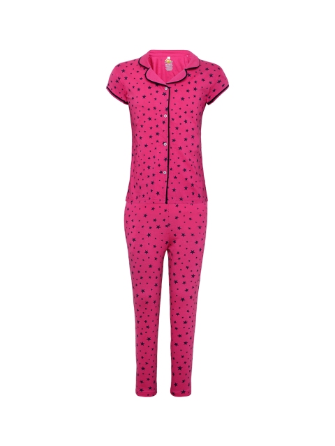 

Punkster Girls Pink Printed Night suit