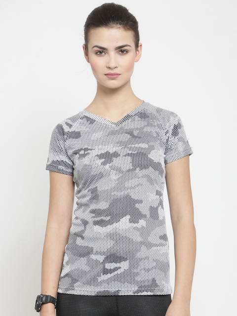 

Boston Club Women White Printed V-Neck T-shirt