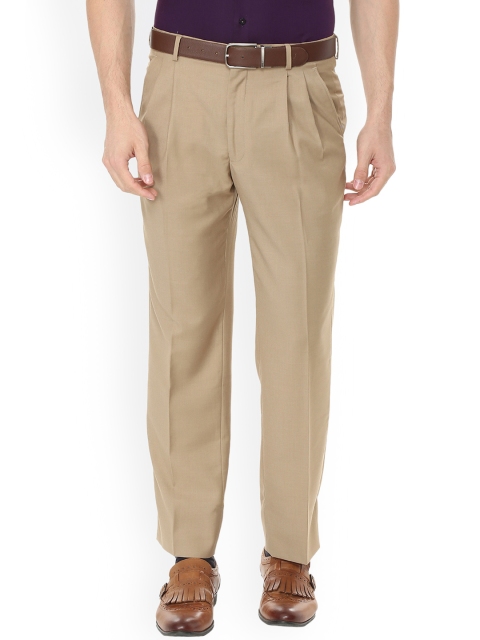 

Louis Philippe Men Brown Regular Fit Solid Formal Trousers
