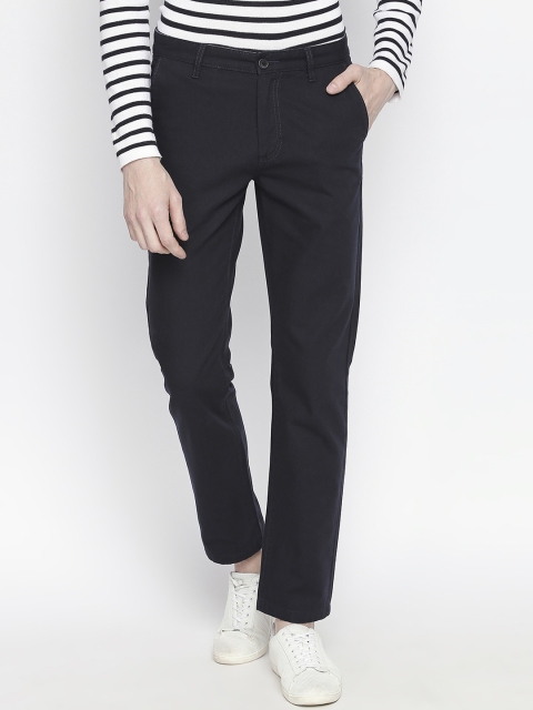 

BYFORD by Pantaloons Men Blue Regular Fit Solid Regular Trousers