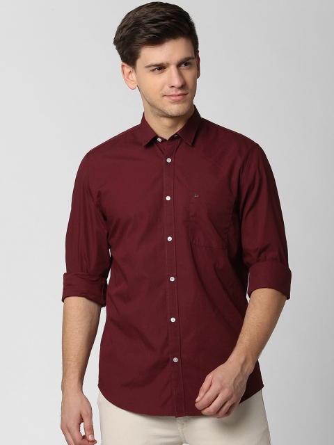 

Peter England Casuals Men Maroon Slim Fit Solid Casual Shirt