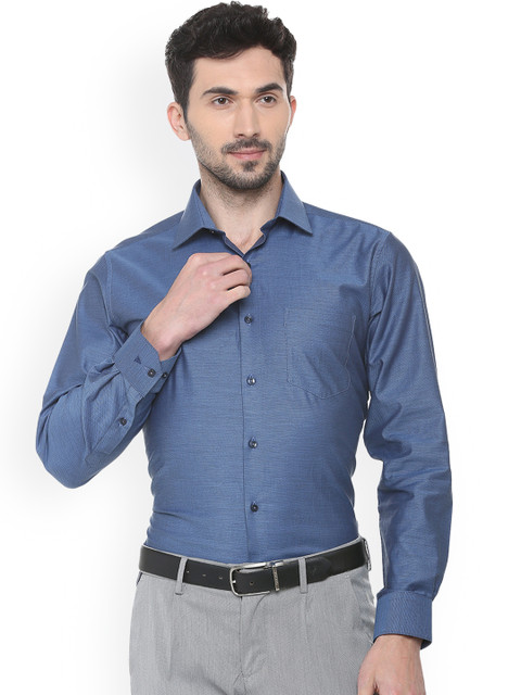 

Van Heusen Men Blue Regular Fit Self Design Formal Shirt