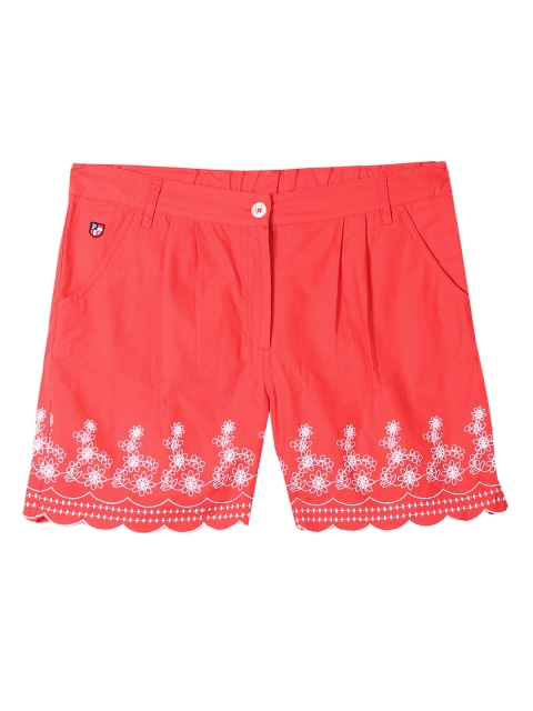 

U.S. Polo Assn. Kids Girls Pink Embroidered Regular Fit Regular Shorts
