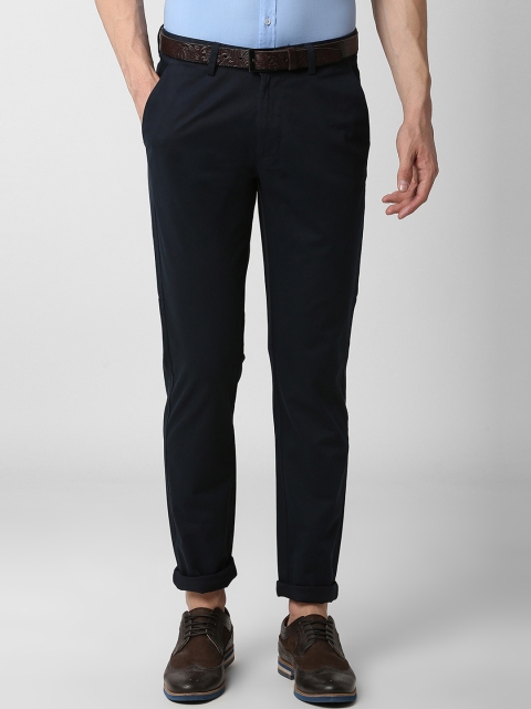 

Peter England Men Navy Blue Slim Fit Solid Regular Trousers
