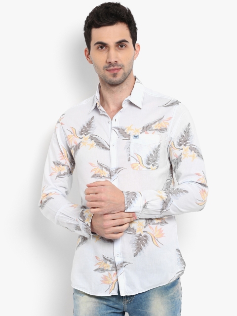 

Mufti Men Turquoise Blue Slim Fit Printed Casual Shirt