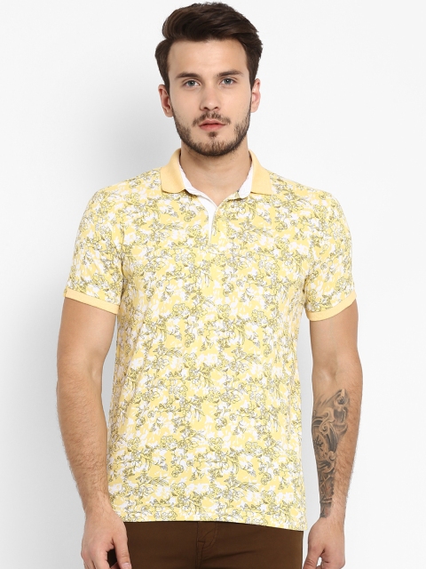 

Mufti Men Yellow Printed Polo Collar T-shirt