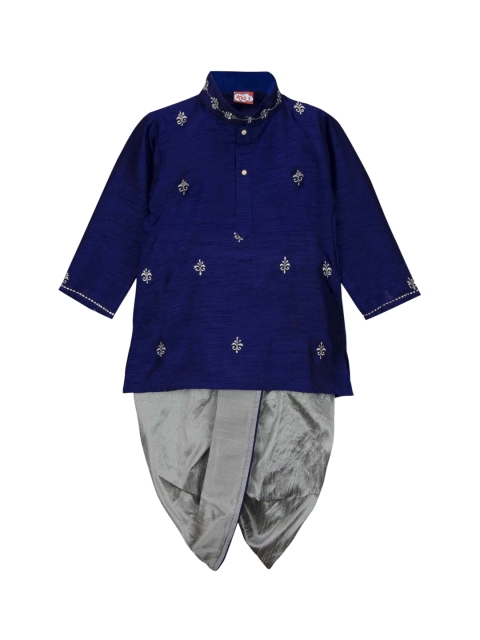 

KID1 Boys Blue & Grey Embroidered Kurta with Dhoti Pants