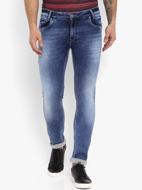 Mufti Men Blue Regular Fit Mid-Rise Clean Look Stretchable Jeans