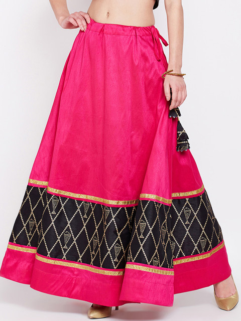 

Studio Rasa Women Magenta Solid A-Line Maxi Skirt