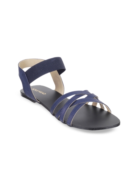 

SOLE HEAD Women Blue Solid Open Toe Flats