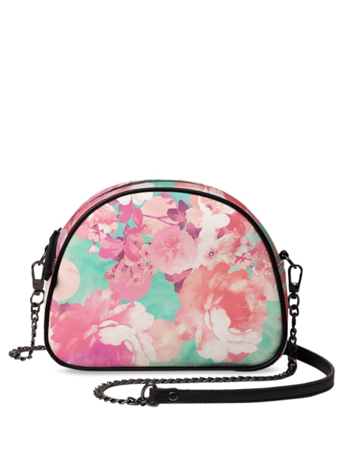 

DailyObjects Pink & Turquoise Blue Printed Sling Bag