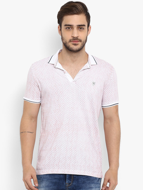 

Mufti Men Pink Printed Polo Collar T-shirt